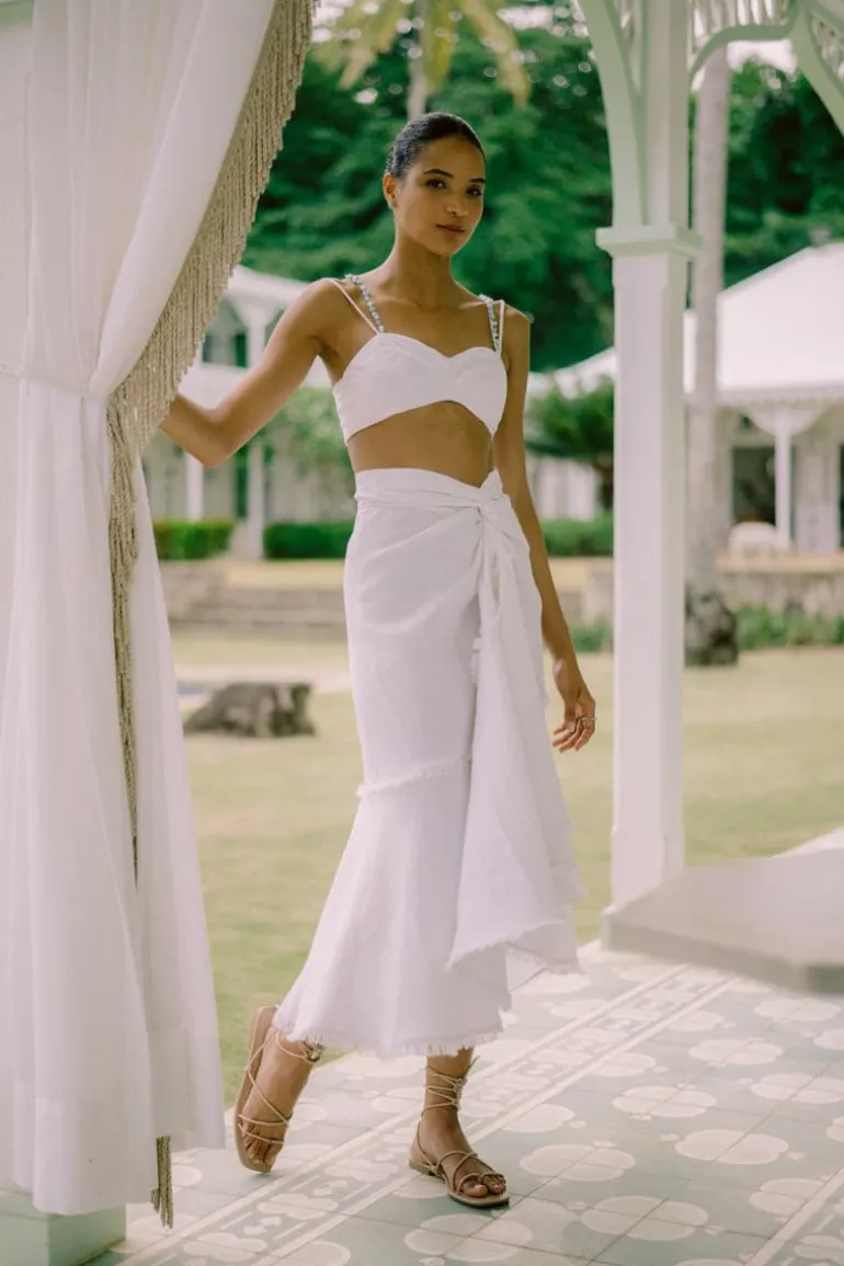 Skirts<CULT MIA PARAISO PAREO MIDI SKIRT White