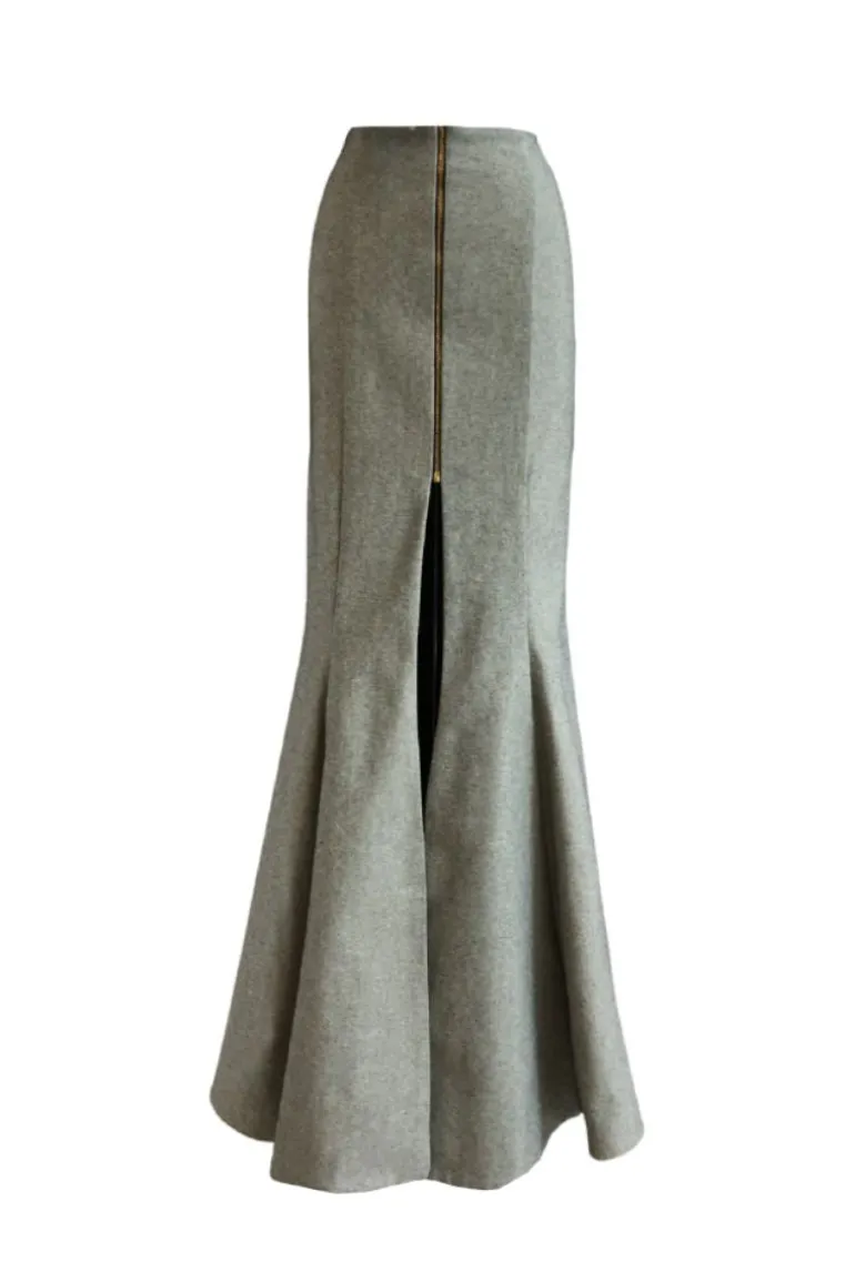 Skirts<CULT MIA PAULINA MERMAID MAXI SKIRT Gray