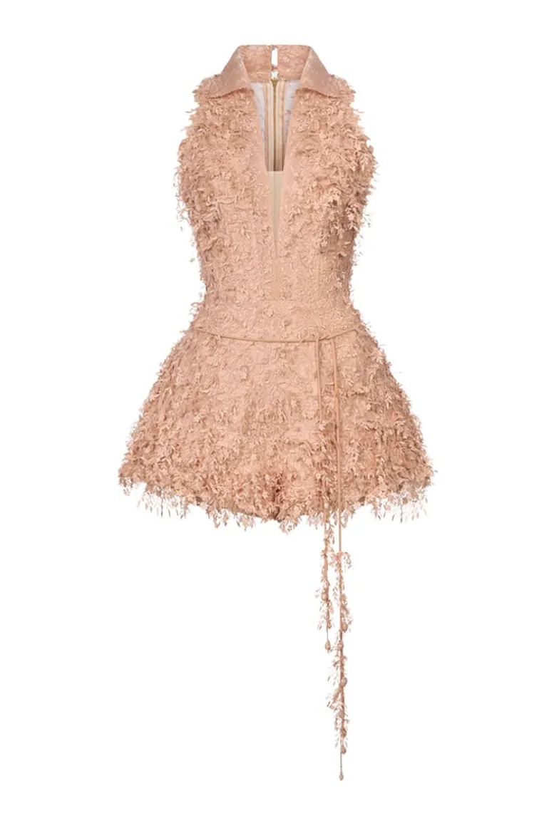 Jumpsuits<CULT MIA PEACH BEADED LACE JUMPSUIT Light Pink