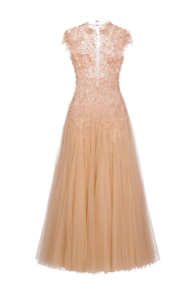 Dresses | Midi Dresses<CULT MIA OMBRÉ CUT-OUT LACE MIDI DRESS Peach