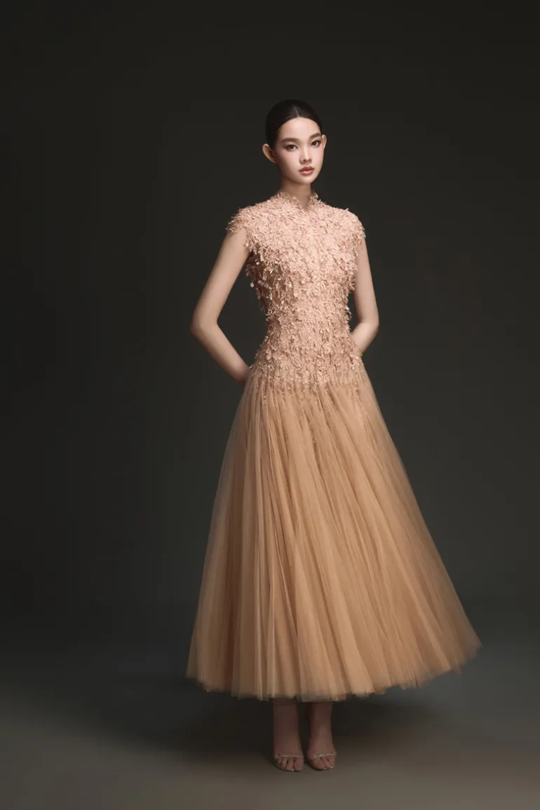 Dresses | Midi Dresses<CULT MIA OMBRÉ CUT-OUT LACE MIDI DRESS Peach