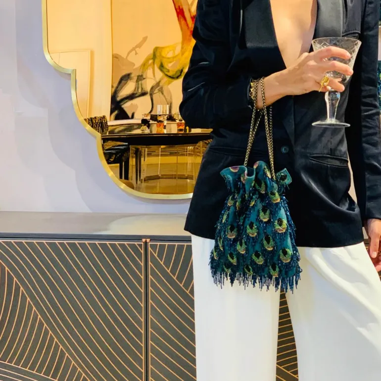 Top Handle Bags<CULT MIA PEACOCK NIGHT BAG Peacock Print