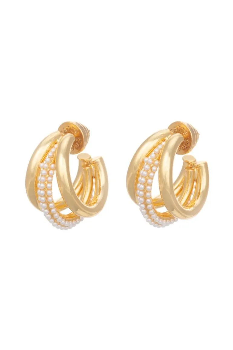 Earrings<CULT MIA PEARL CLAW EARRINGS Gold/Pearl