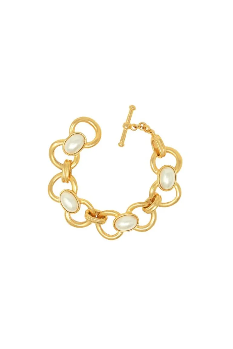 Bracelets<CULT MIA PEARL PLATED CHAIN BRACELET Gold