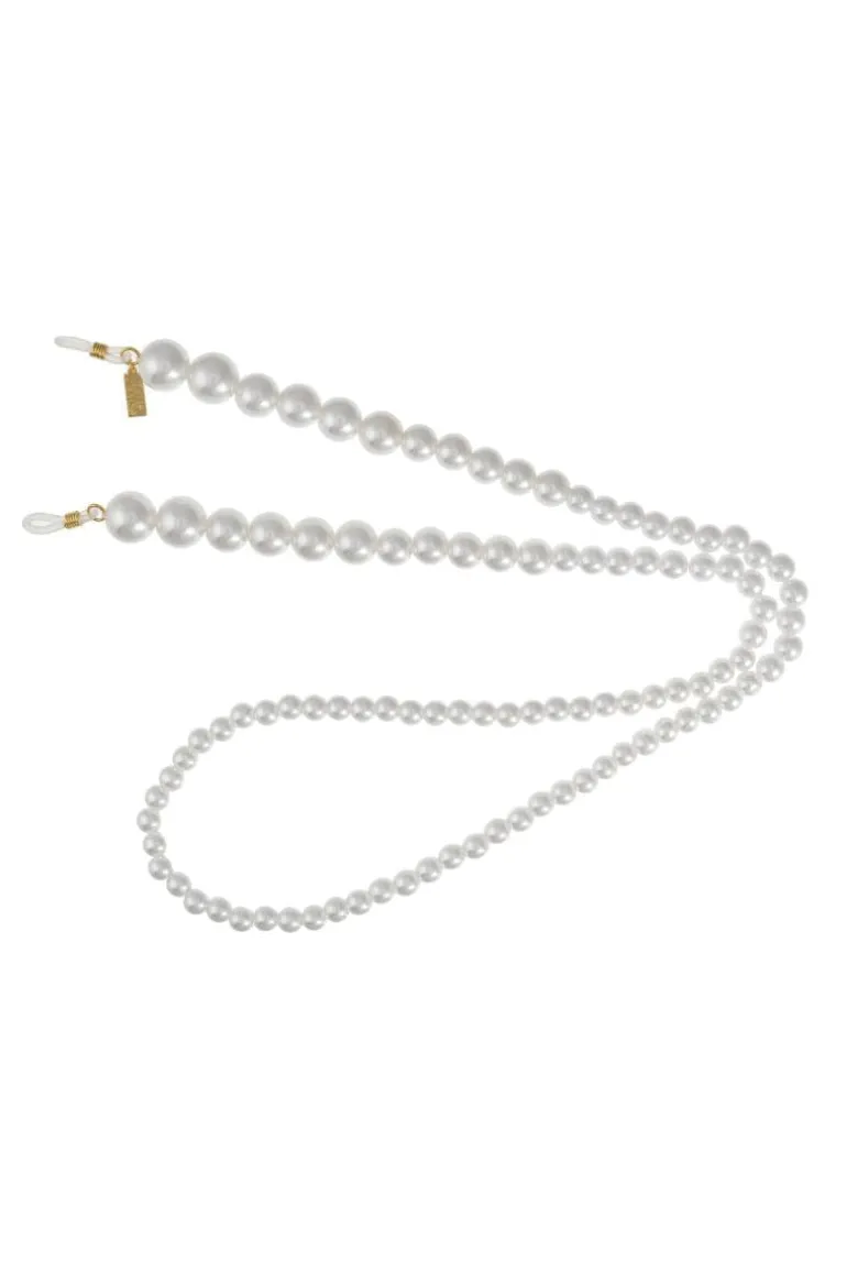 Sunglasses<CULT MIA PEARL XL SUNGLASSES CHAIN White