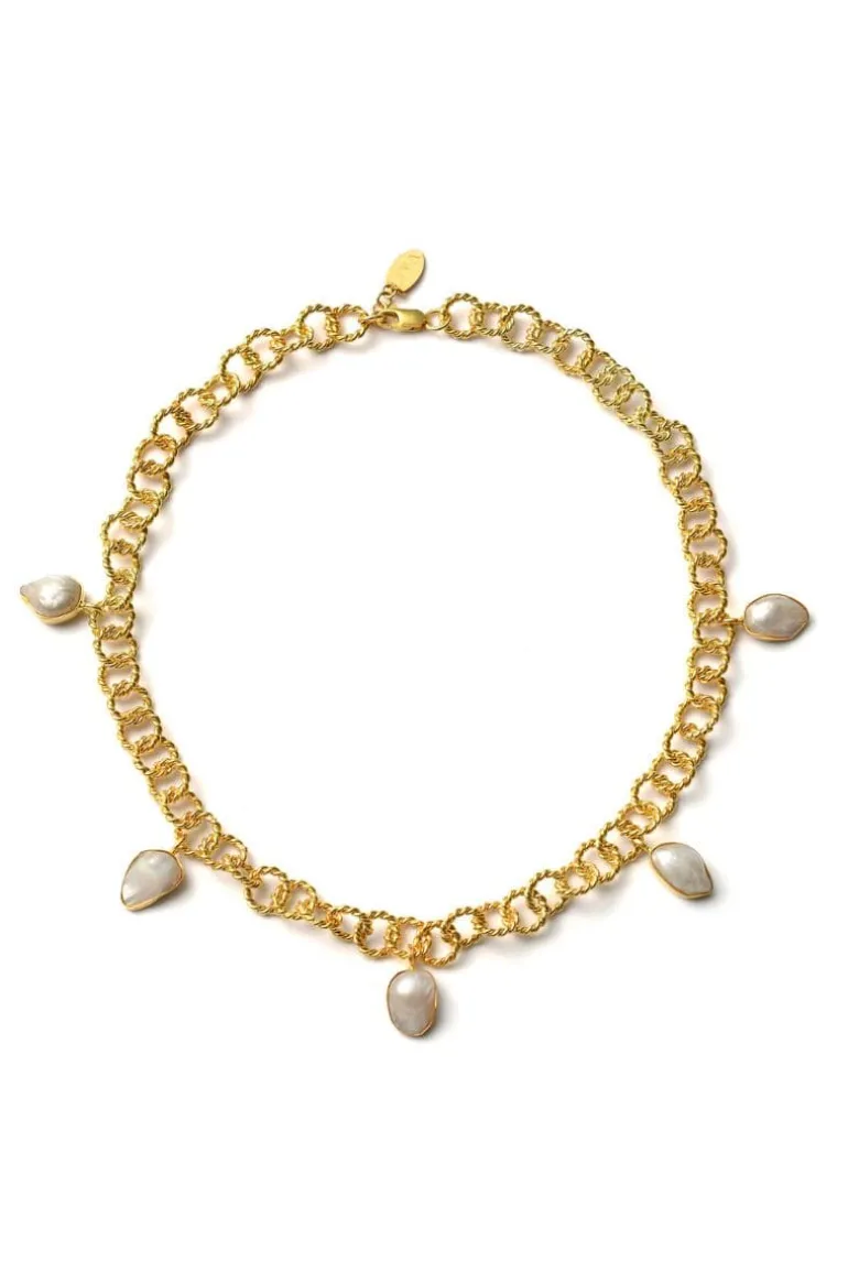 Necklaces<CULT MIA PEARLINE CHARM NECKLACE Gold
