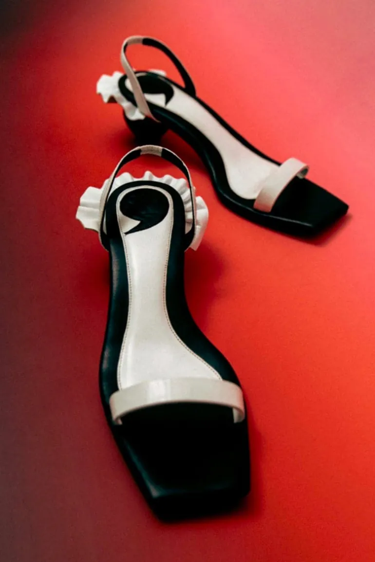 Heels<CULT MIA PENNY TWO-TONE SANDALS Black