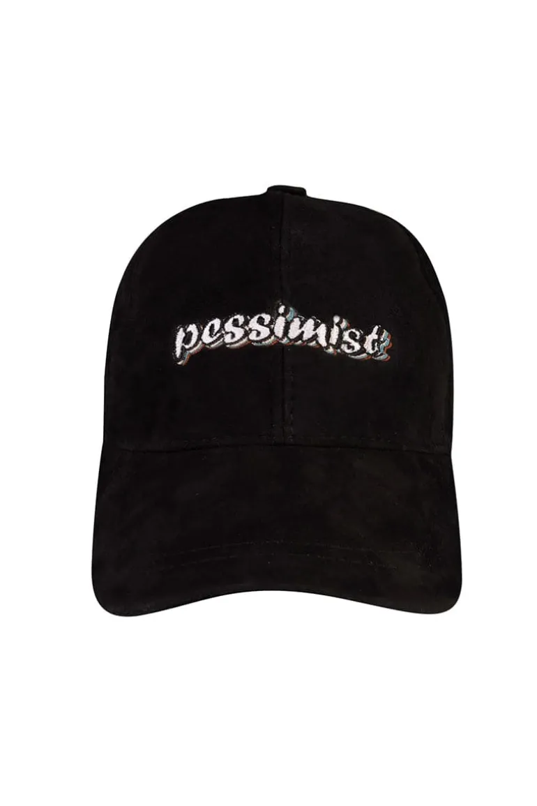Hats<CULT MIA PESSIMIST EMBROIDERED CAP Black