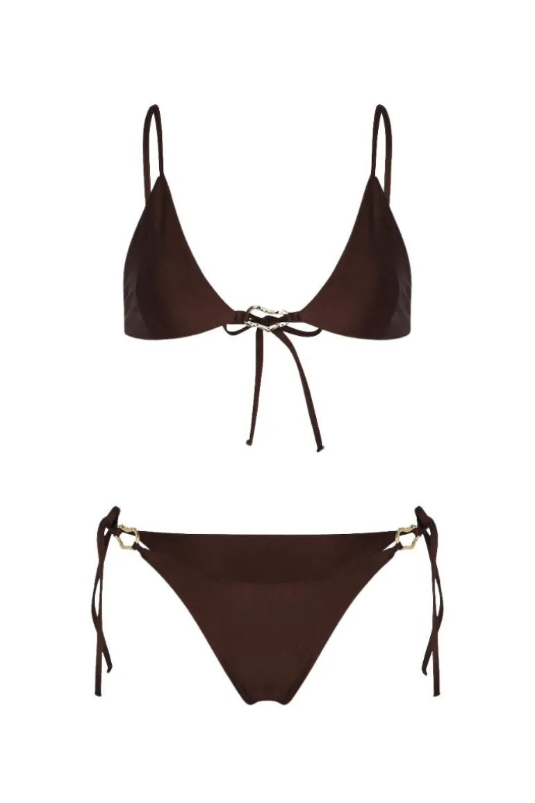 Swimwear<CULT MIA PETALO BIKINI SET Chocolate