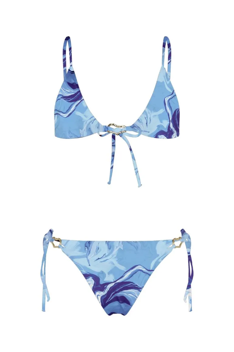 Swimwear<CULT MIA PETALO ONDAS AZUL BIKINI SET Olas Azul