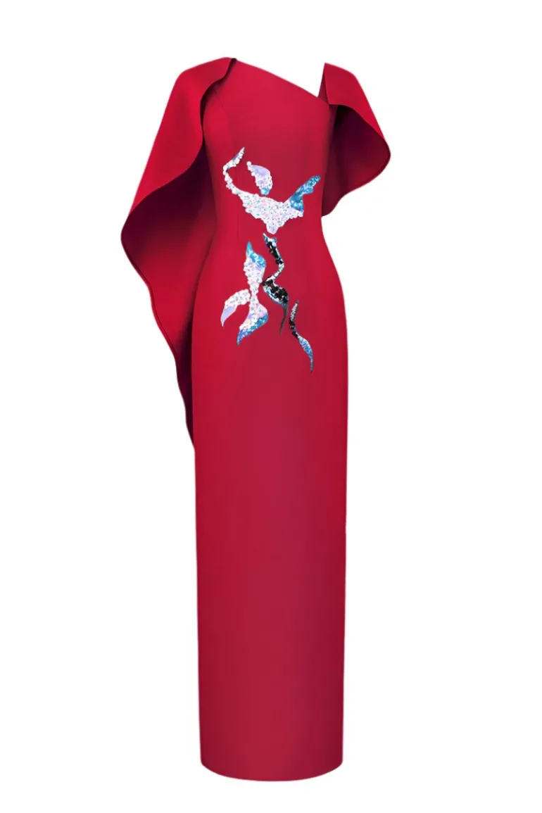 Dresses | Gowns<CULT MIA PETAL'S SECRET DANCE GOWN IN RED Crimson Red