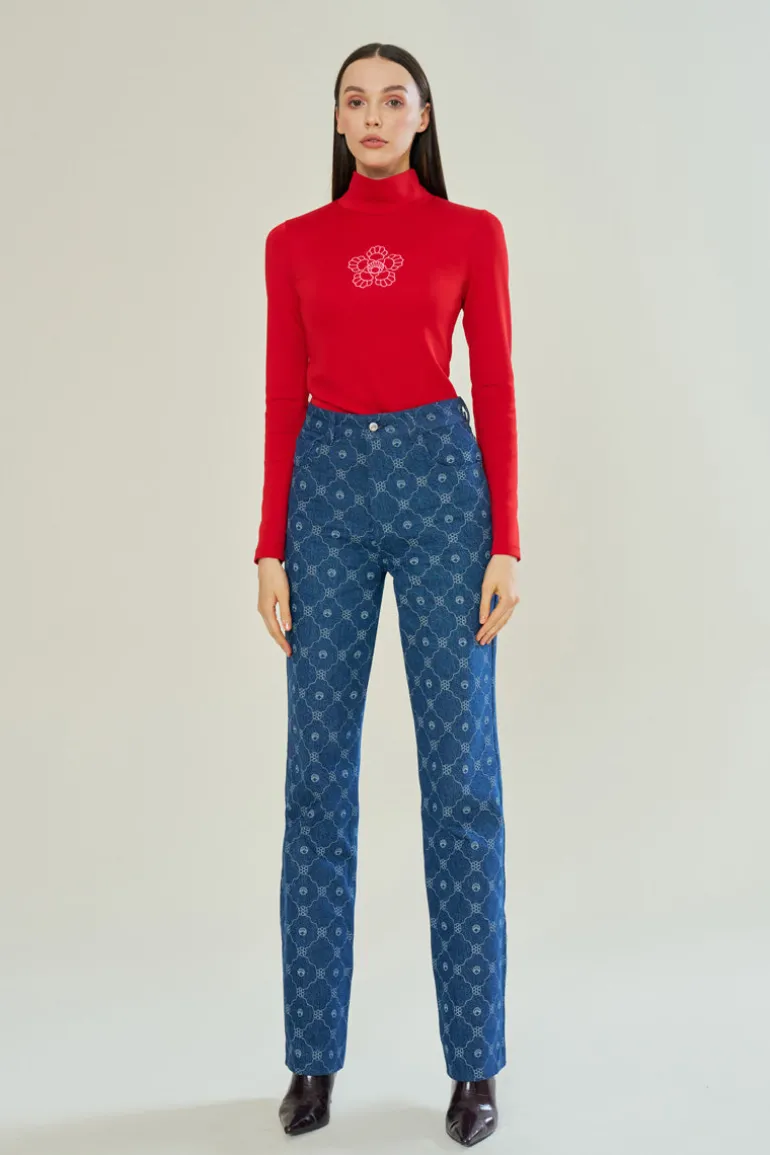 Pants<CULT MIA PETITE BLOSSOM JEANS Blue