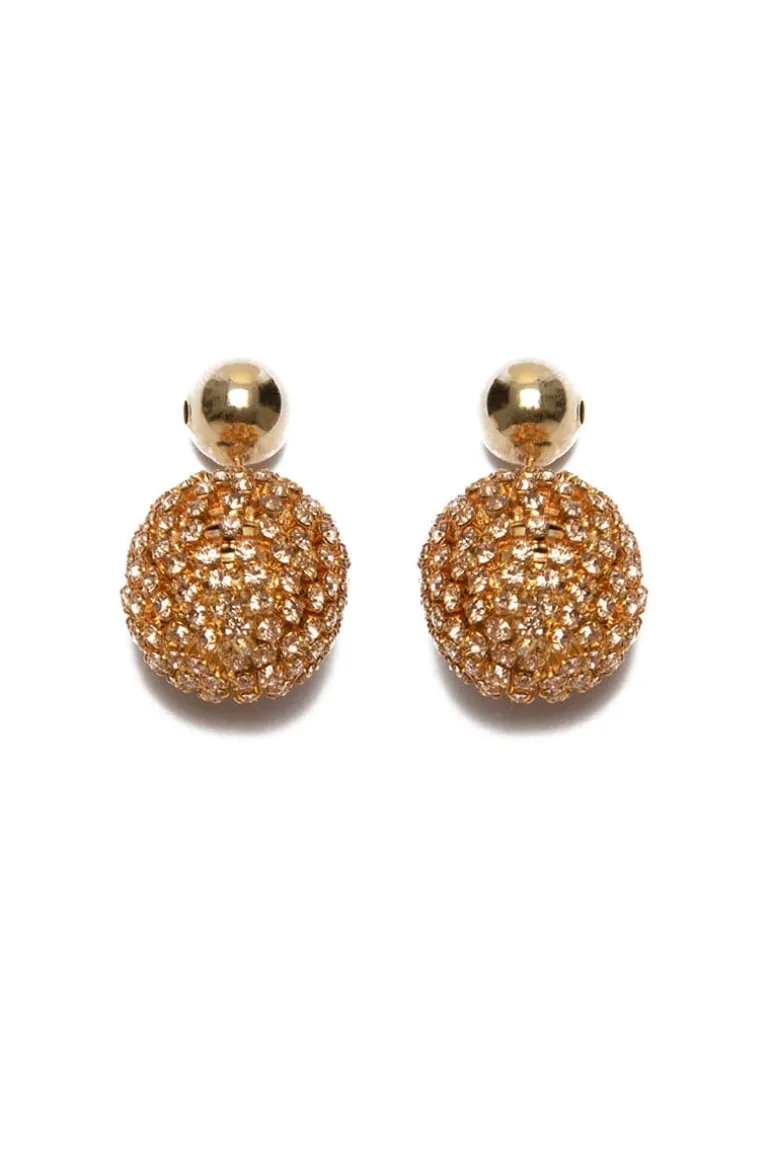 Earrings<CULT MIA PIERCING GOLD STATEMENT EARRINGS Gold/Transparent Crystals