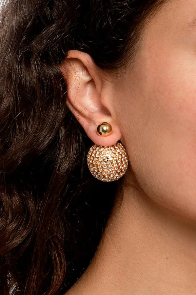 Earrings<CULT MIA PIERCING GOLD STATEMENT EARRINGS Gold/Transparent Crystals