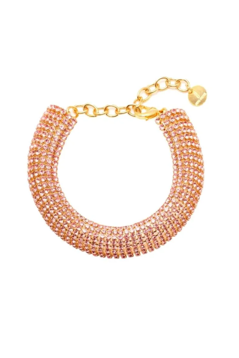 Necklaces<CULT MIA AND GOLD CRYSTAL MAXI BOLDY NECKLACE Pink