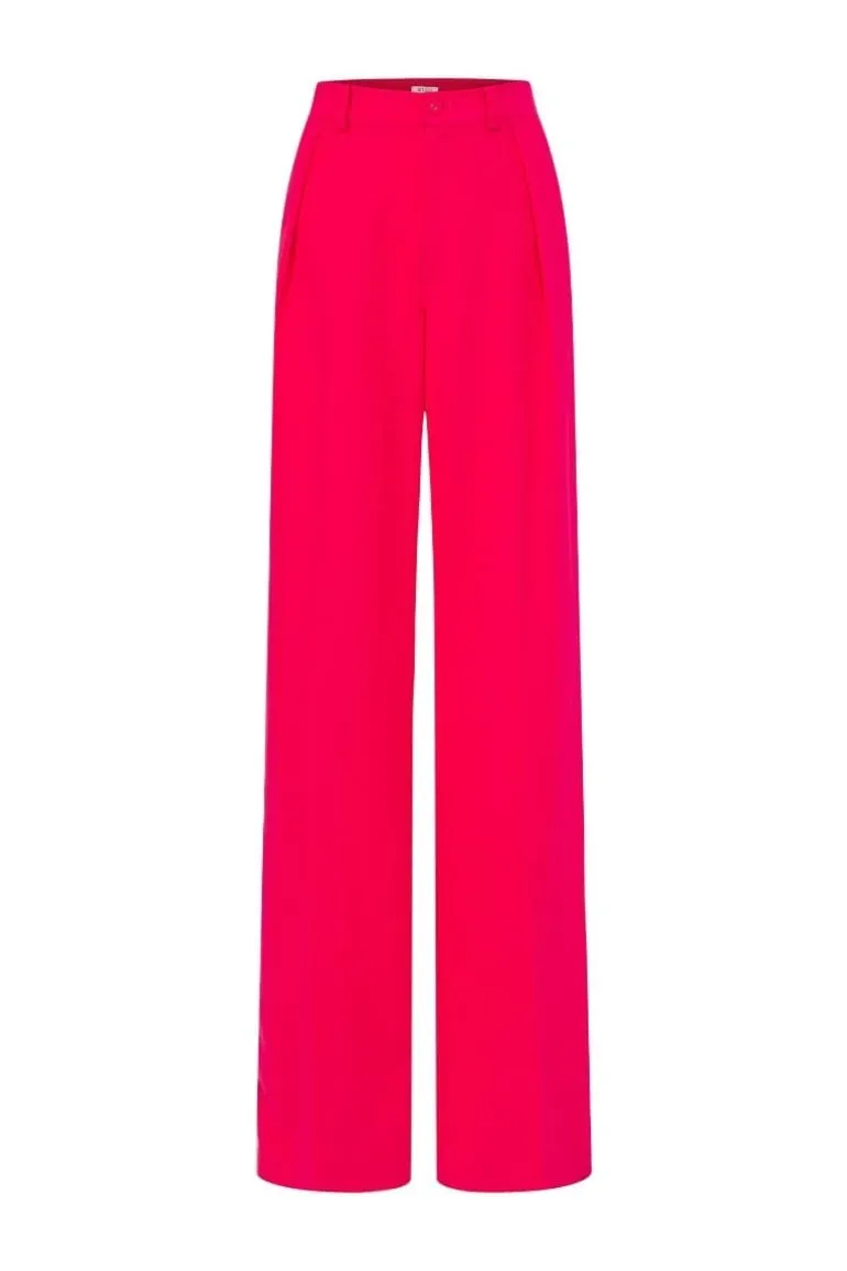Pants<CULT MIA BARBARA TEXTURE STRAIGHT PANTS Pink