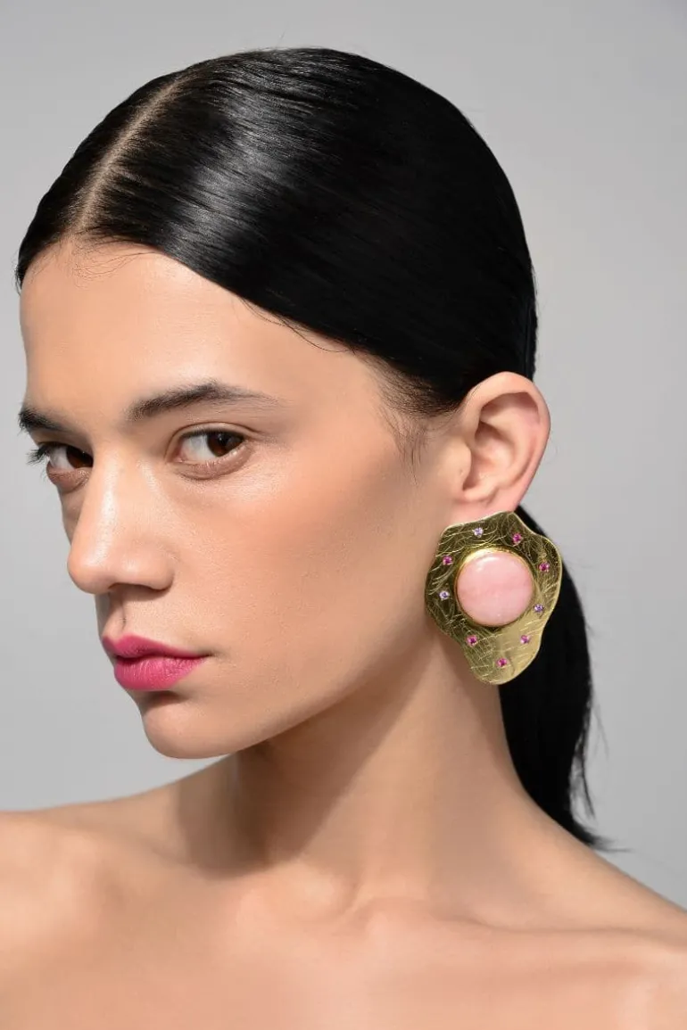 Earrings<CULT MIA PINK CLOUD EARRINGS Pink/Gold