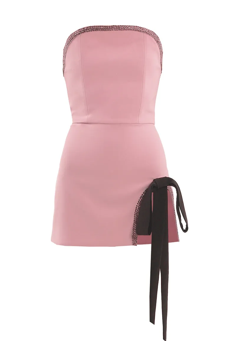 Dresses | Mini Dresses<CULT MIA PINK CRYSTAL CIRCLE MINI DRESS Baby Pink