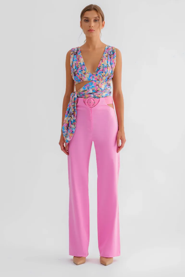 Pants<CULT MIA CUTOUT PANTS Pink