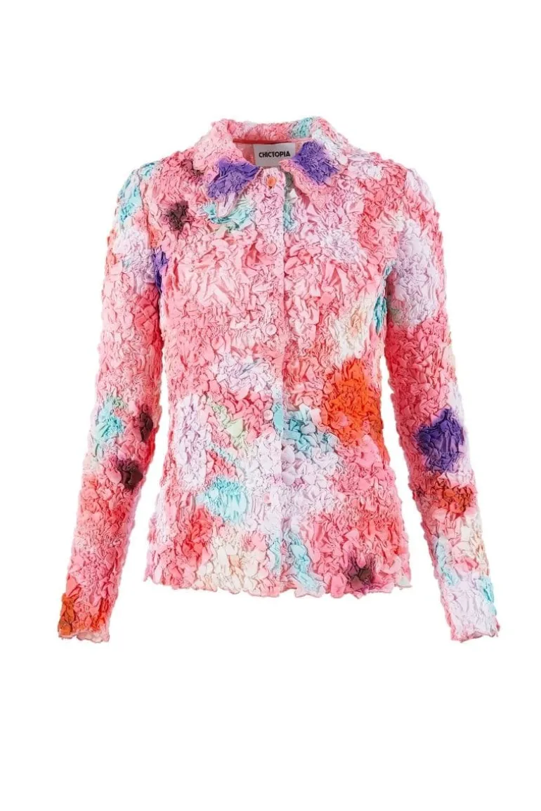 Tops<CULT MIA PINK SMOCKED SHIRT Floral