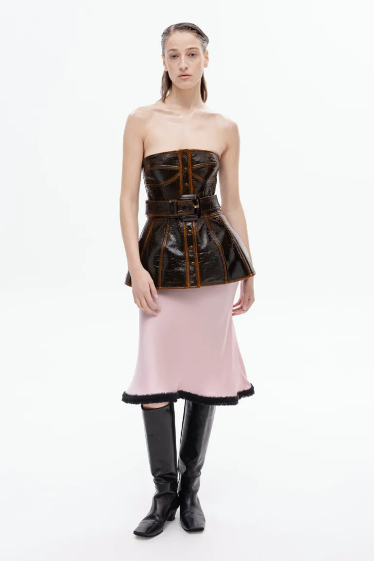 Skirts<CULT MIA PINK FUZZY HEM MIDI SKIRT Parfait Pink