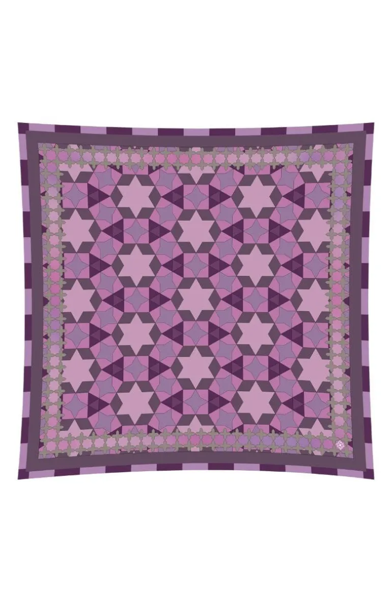 Scarves<CULT MIA PINK GEO-STAR SILK SCARF Multicolor