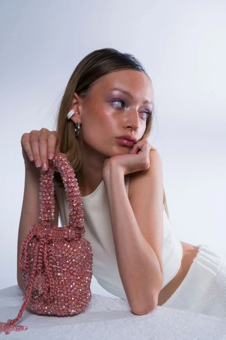 Top Handle Bags<CULT MIA HANDMADE GALERAZAMBA BEADED BAG Pink