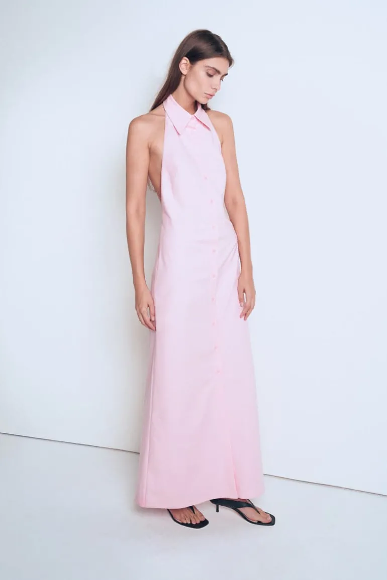 Dresses<CULT MIA PINK SHIRT MAXI DRESS Light pink