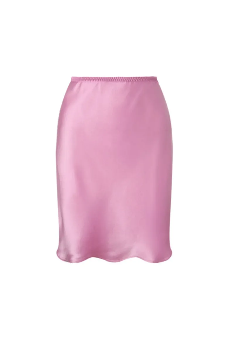 Skirts<CULT MIA PINK SILK MINI SKIRT Crystal Pink