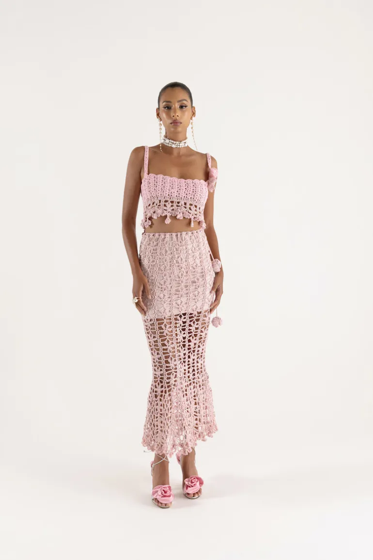 Skirts<CULT MIA VANILLA HANDMADE KNIT SKIRT Pink