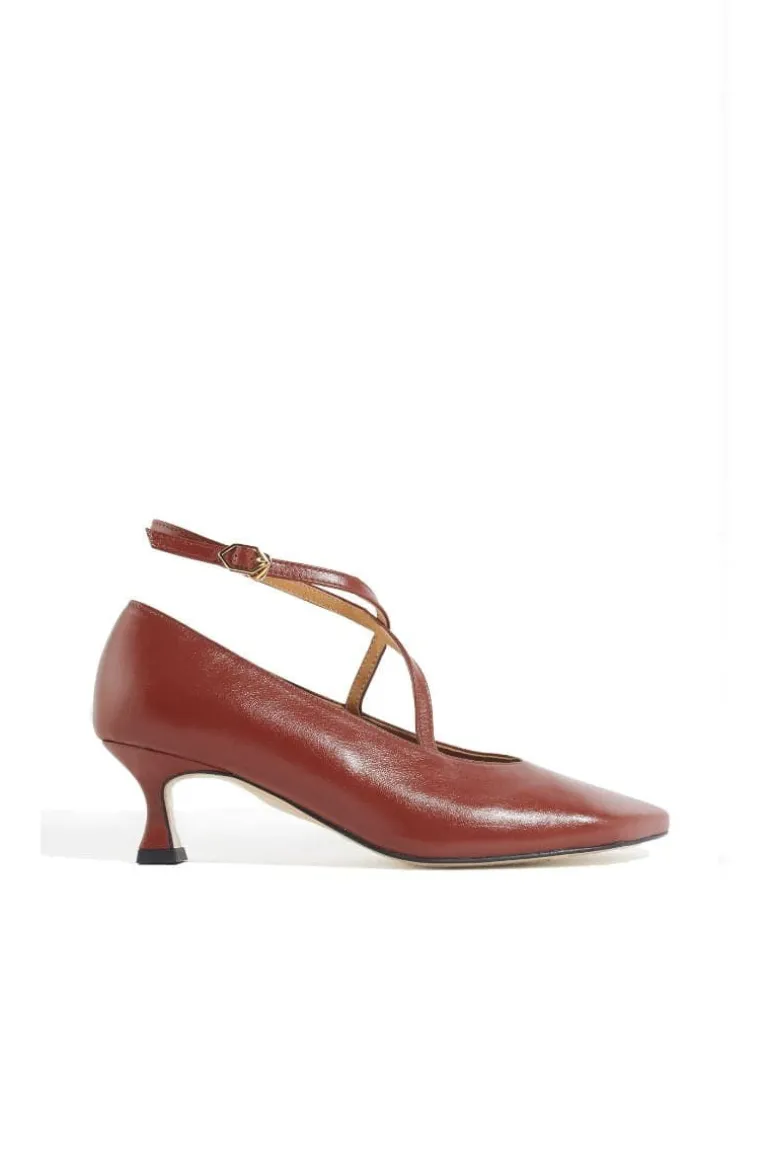 Heels<CULT MIA PISA X-STRAP HEELS Brown