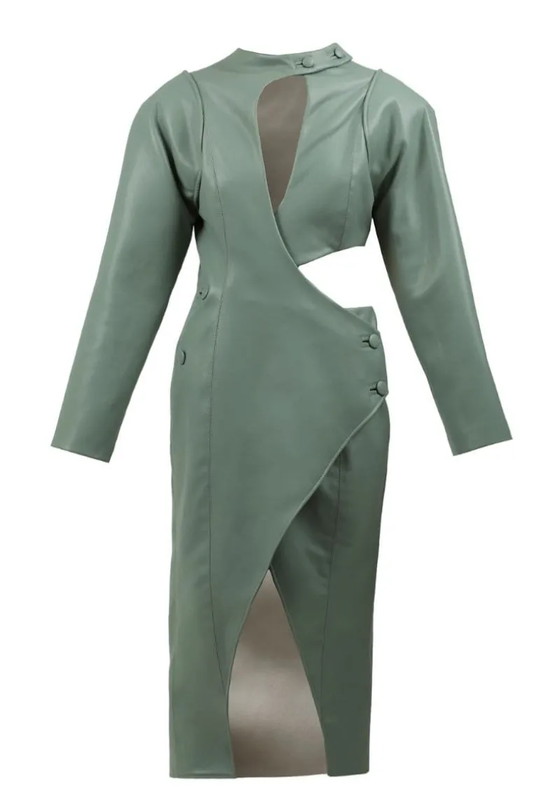 Dresses | Midi Dresses<CULT MIA PISTACHIO CUTOUT MIDI DRESS Sage