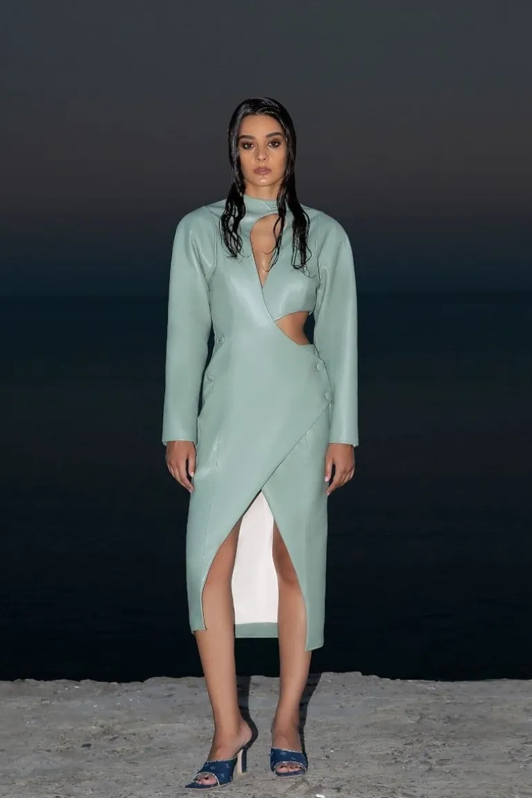Dresses | Midi Dresses<CULT MIA PISTACHIO CUTOUT MIDI DRESS Sage