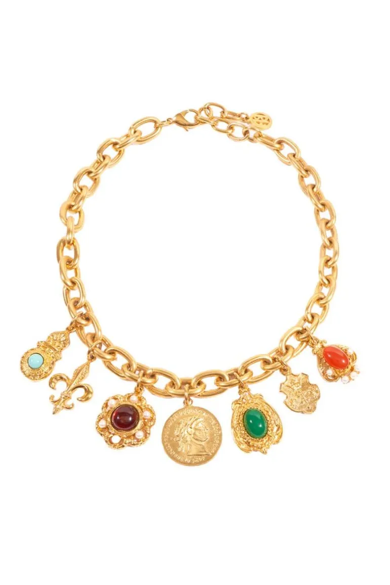 Necklaces<CULT MIA POLLOCK MULTI CHARM NECKLACE Gold