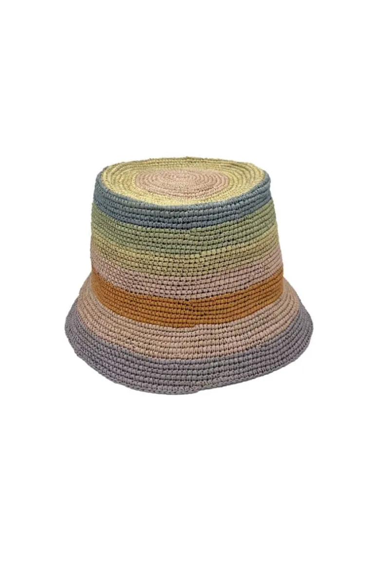 Hats<CULT MIA POPPY STRAW BUCKIET HAT Rainbow