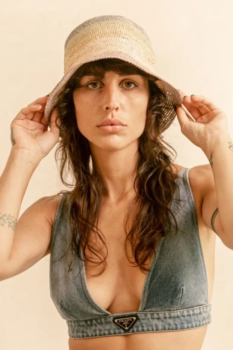 Hats<CULT MIA POPPY STRAW BUCKIET HAT Rainbow