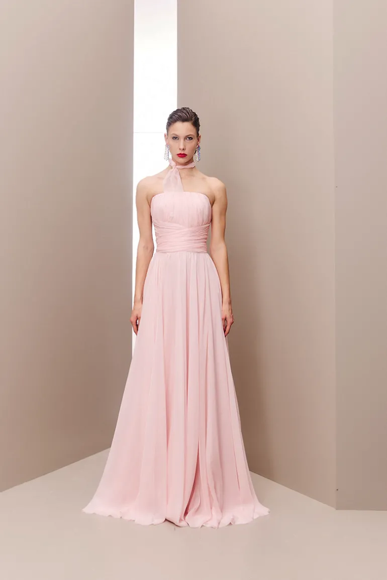 Dresses | Gowns<CULT MIA POWDER PINK CORSET DRAPED GOWN Light Pink