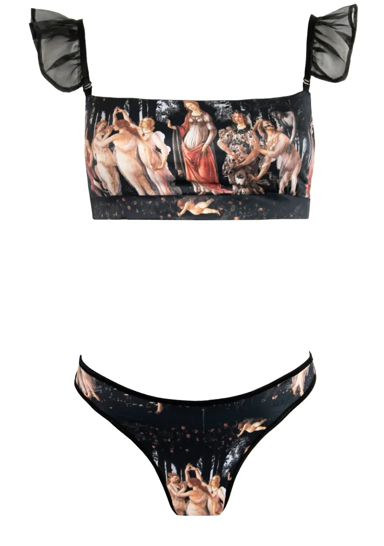 Lingerie<CULT MIA PRIMAVERA PRINTED LINGERIE SET Black Print