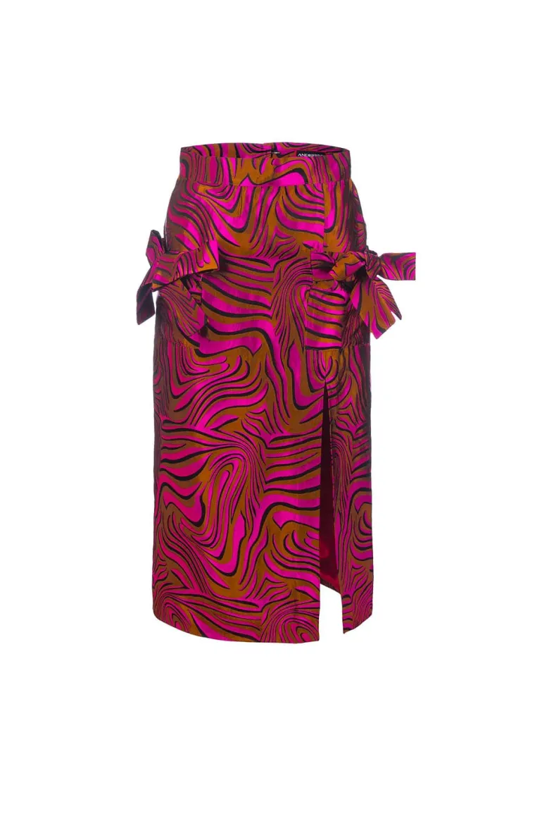 Skirts<CULT MIA PRINTED RASPBERRY SKIRT Pink