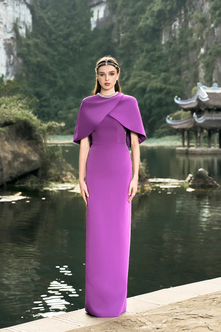 Dresses | Gowns<CULT MIA SIDES STONE EMBELLISHMENTS STRAIGHT GOWN Purple
