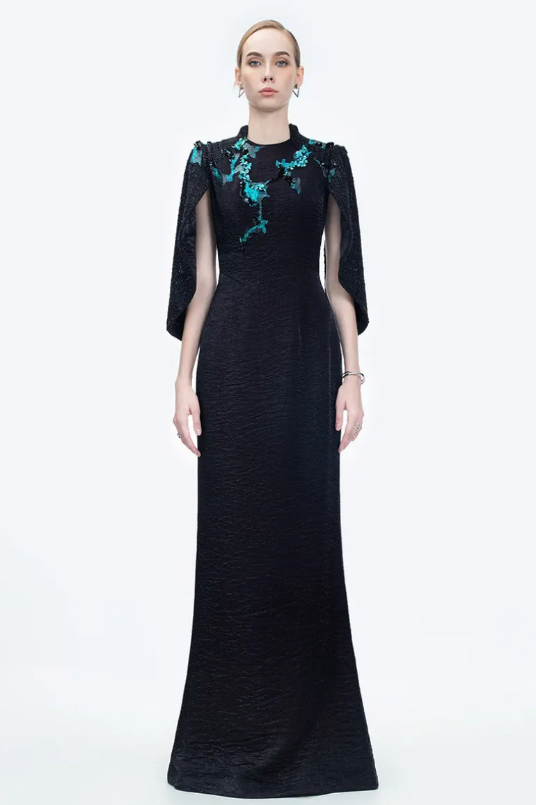Dresses | Gowns<CULT MIA RADIANT NIGHT FLAME GOWN IN BLACK Midnight Black