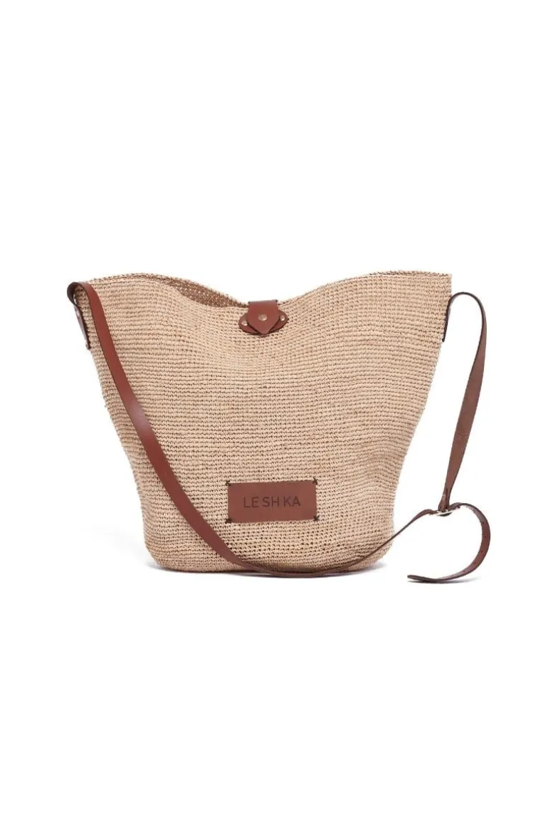 Shoulder Bags<CULT MIA RAFFIA BEACH BAG Beige/Brown