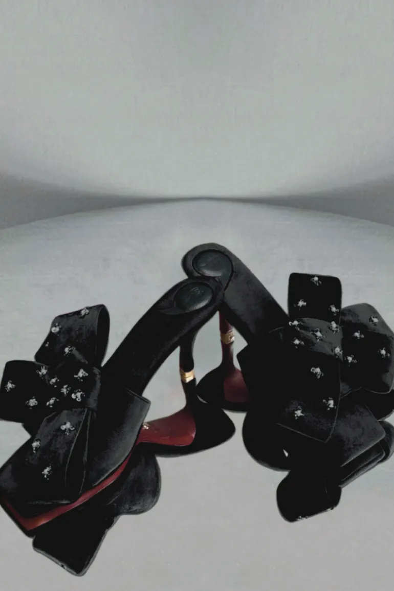 Heels<CULT MIA RAINA BOW HEELS Black