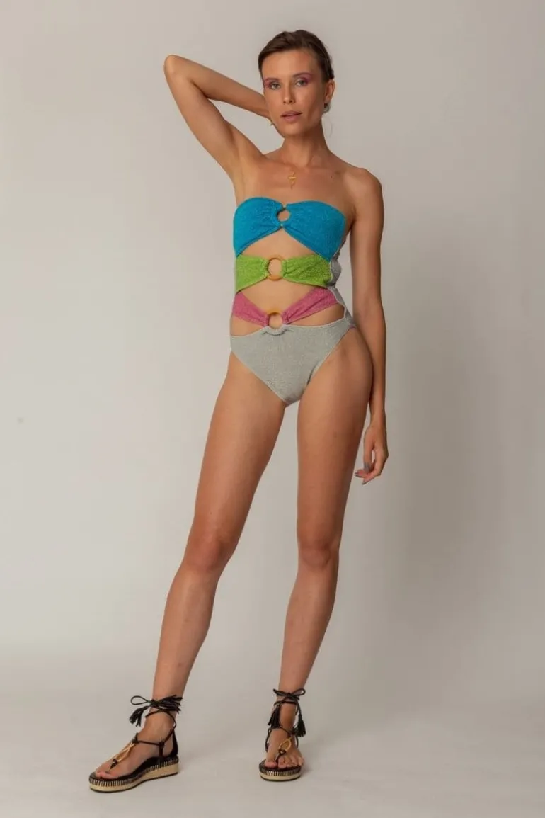 Swimwear<CULT MIA RAINBOW LUREX SWIMSUIT Multicolor