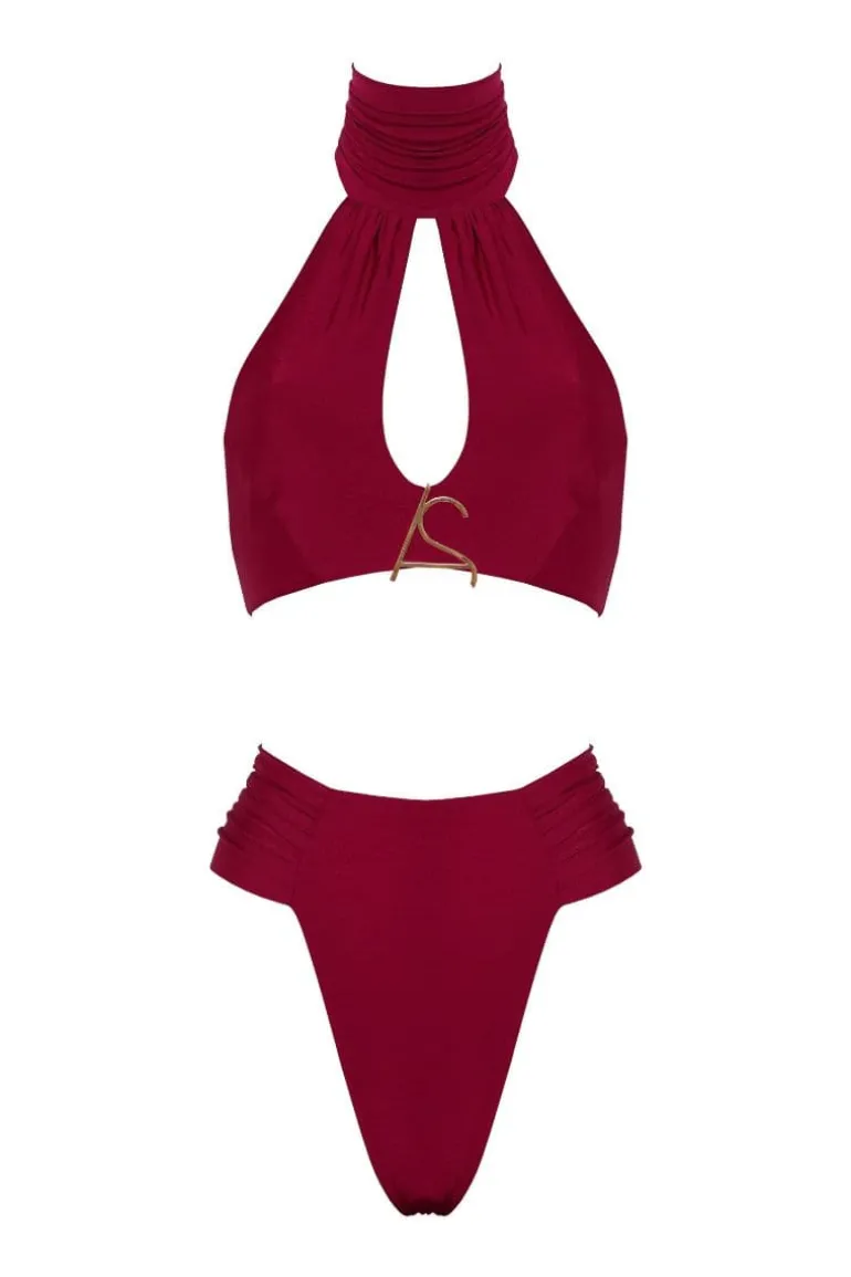 Swimwear<CULT MIA RED AS TOP AND CLAM BOTTOMS BIKINI Cherry Red