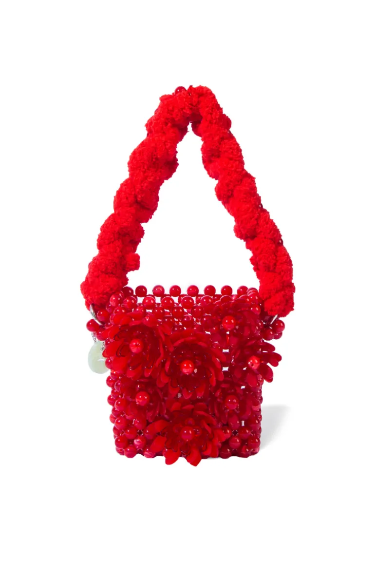 Top Handle Bags<CULT MIA ATACAMA BEADED TOP HANDLE BAG Red