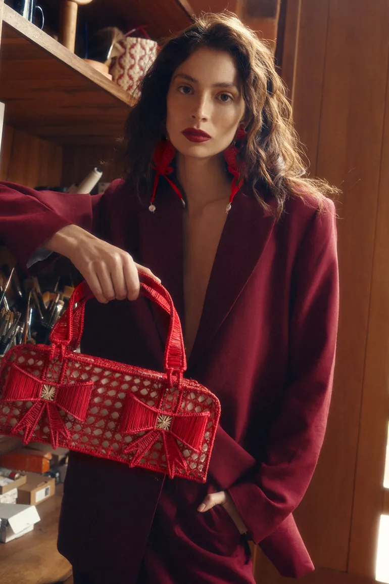 Top Handle Bags<CULT MIA BOWTASTIC TOP HANDLE BAG Red