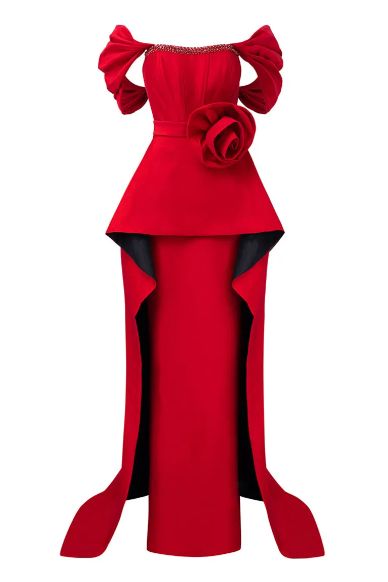 Dresses | Gowns<CULT MIA BUSTIER DRESS WITH OFF-SHOULDER SLEEVES Red