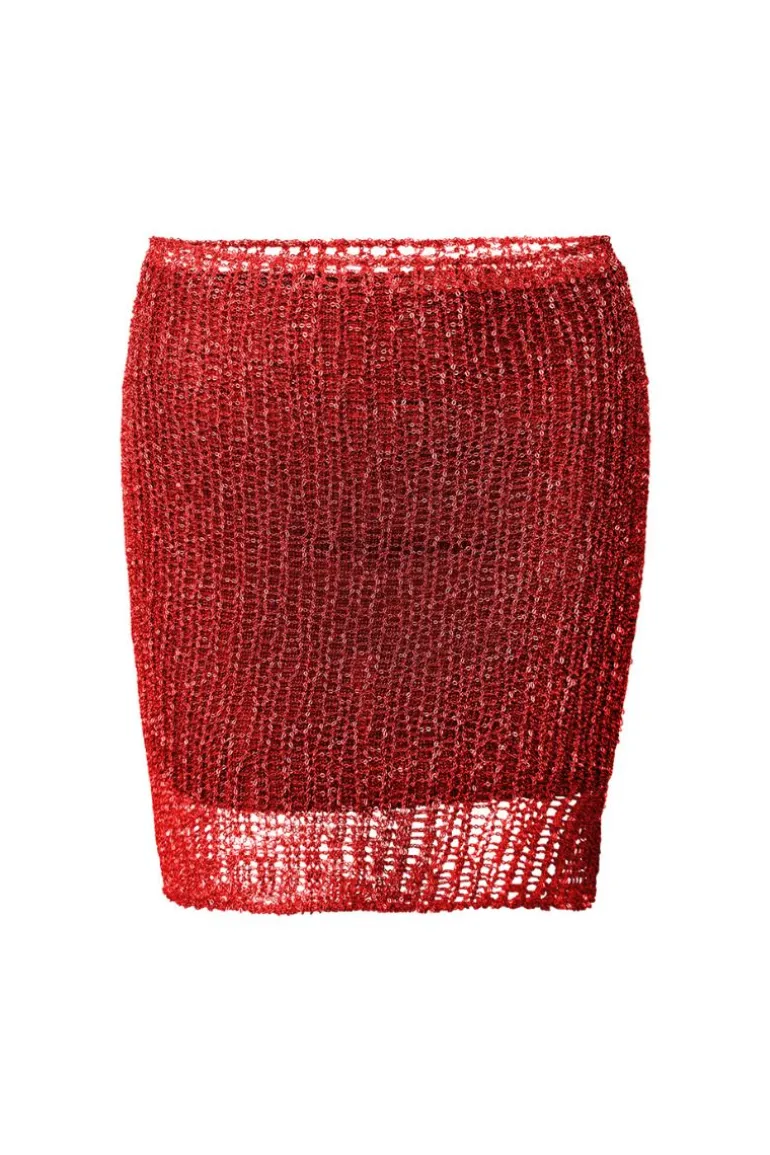 Skirts<CULT MIA CHAIN MINI SKIRT WITH SLIP Red