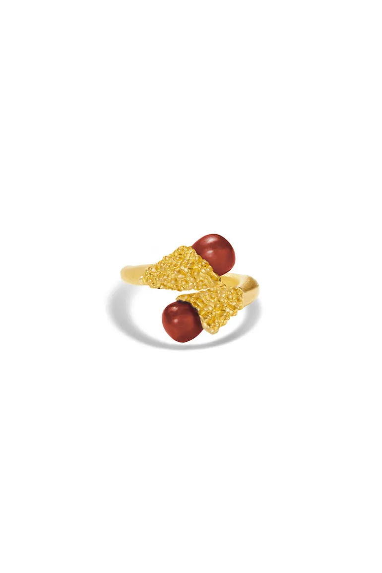 Rings<CULT MIA RED FROST RING Gold & Red